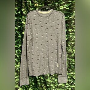 Hollister Gray 1922 Graphic Long John Shirt Jr Mens Large